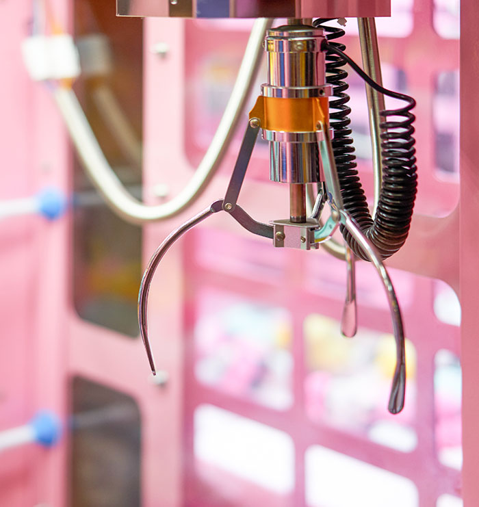 Claw machine arcade.