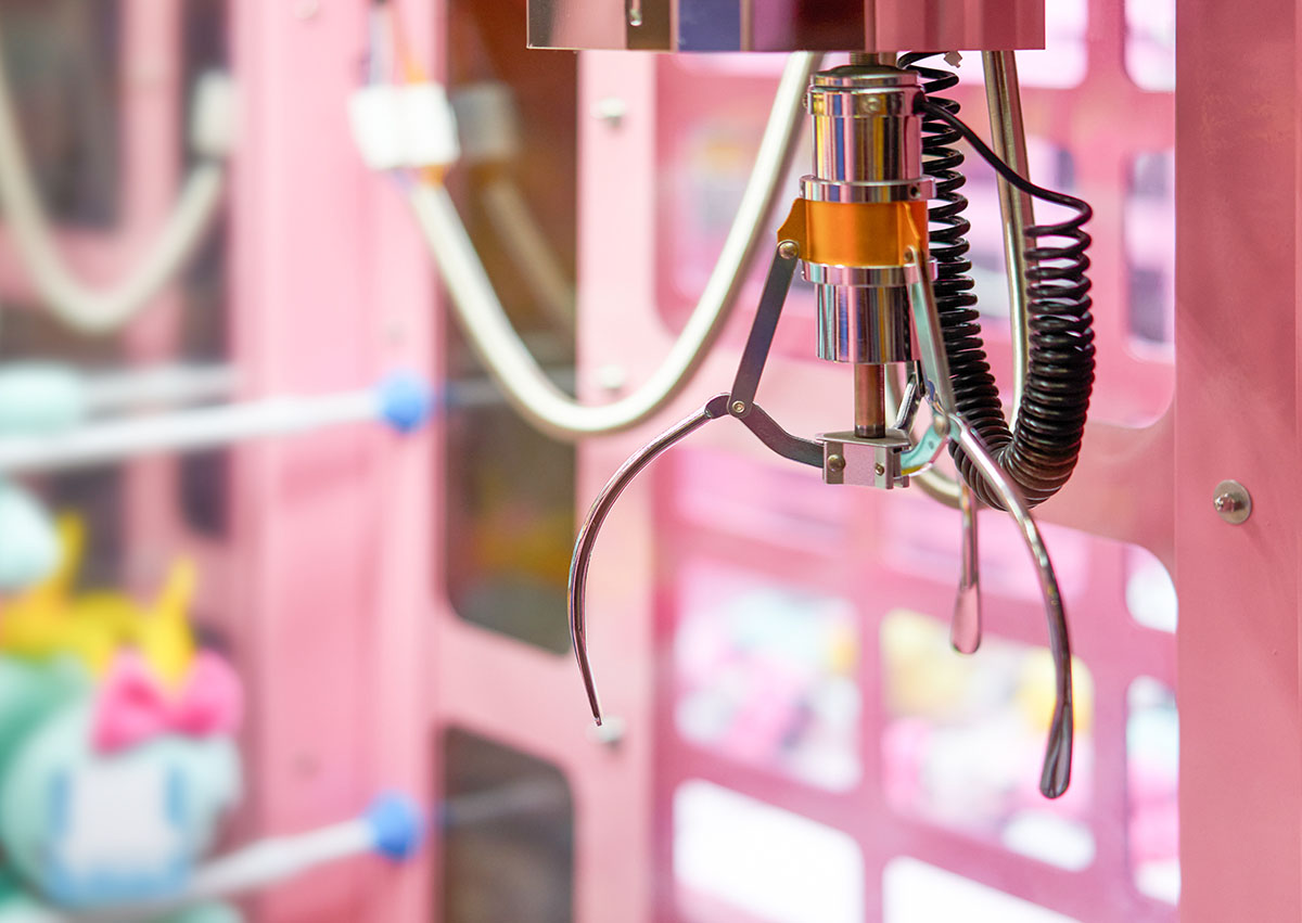 Claw machine arcade.